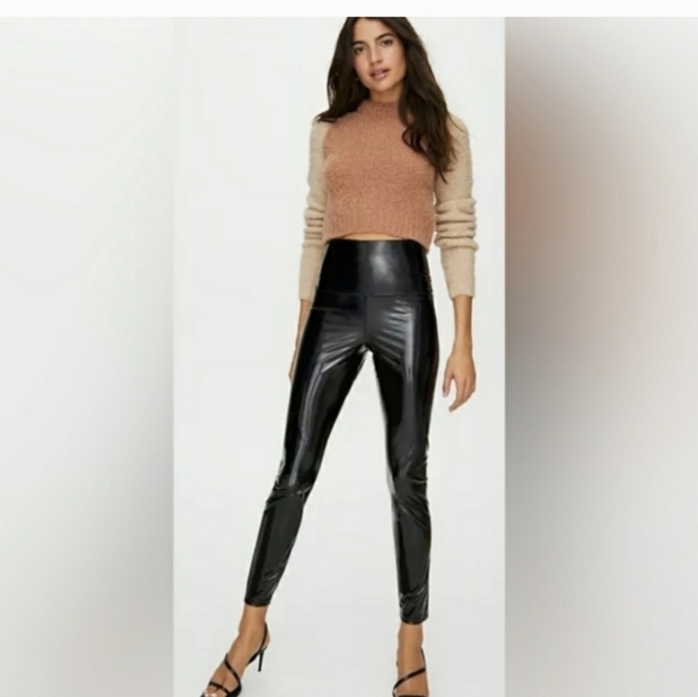 Wilfred Free By Aritzia Daria Black Vegan Leather Leggings Size Small